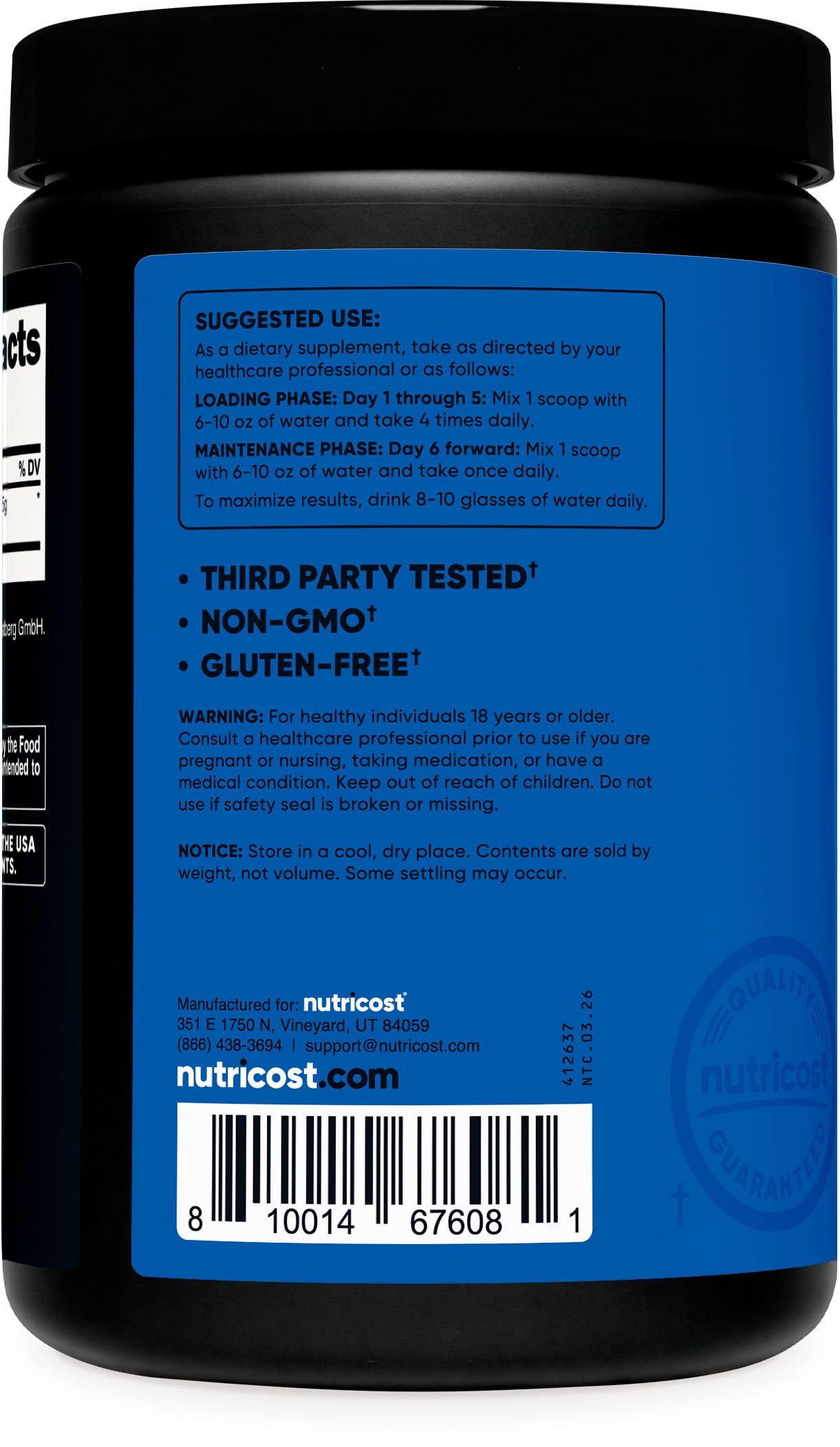 Nutricost Creapure® Creatine Monohydrate 500 Grams — Amazon image 4