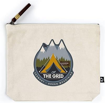 Lantern Press Snow Mountain, Vermont, Discover, Off The Grid, Tent, Contour (100% Cotton Canvas Travel Accessory Go Bag)