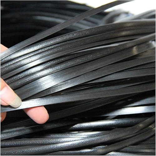 Miniatura 43 de Queenbox Ratán sintético plano de 0.3 pulgadas x 196 pies (196.9 ft), materiales de reparación de ratán de polietileno de plástico de 0.315 in