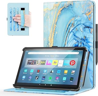 OKP for Amazon Tablet 11 Case 13th Generation, 2023 Release, [Multi-Angle] Stand Cover with Pocket Auto Wake/Sleep, PU Leather Case for Amazon Tablet 11 Marble Blue