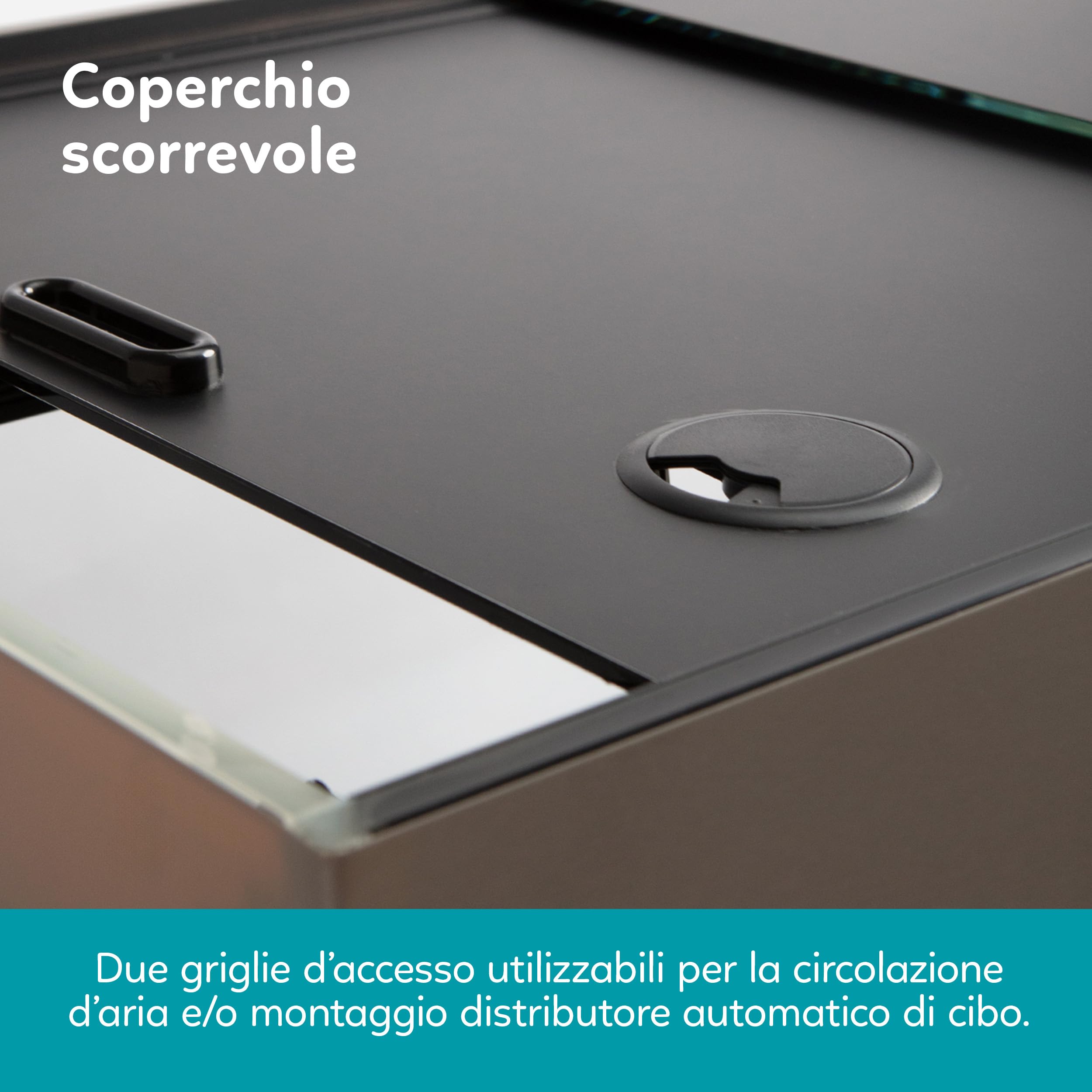AQPET RIVERIUM Acquario Completo 240L con Mobile in Legno, Vetro Extrachiaro 10 mm, Filtro Esterno HALO 300, LED RGB BRIGHT 900R, Riscaldatore 200W, Acqua Dolce e Marina (Bianco)