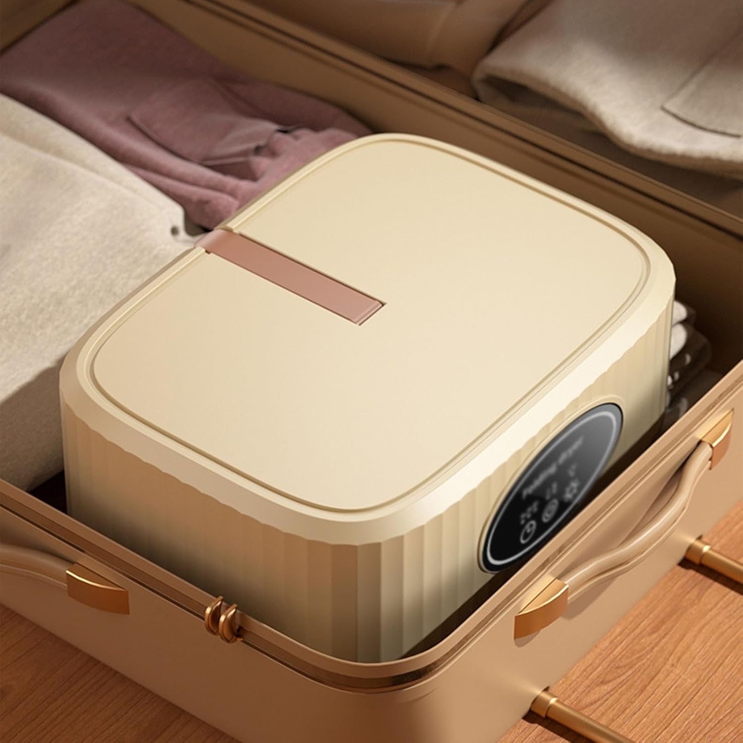 Hanging Garment Steamer,Garment Hanger for Steaming Clothes,Automatic Ironing Machine,Collapsible Automatic Wireless Vertical Steam Iron,One-Key Care for Clothes & Fabric(Khaki)