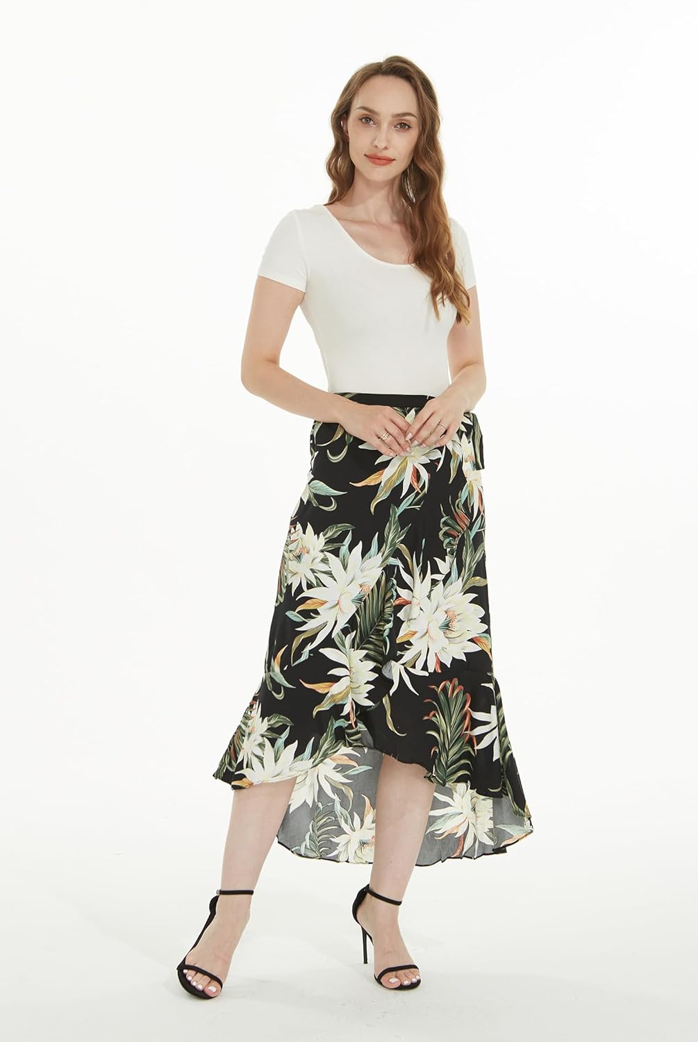 Matchable Family Hawaiian Luau Men Women Girl Boy Clothes in Wispy Cereus Black