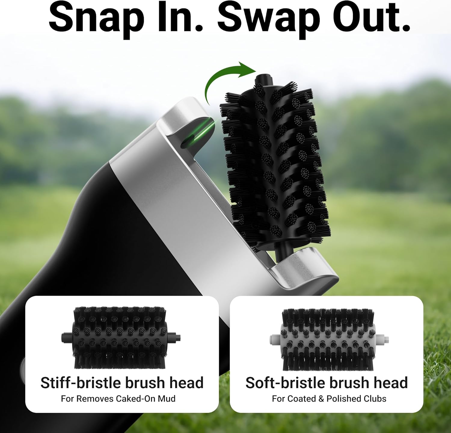 Electric Golf Club Cleaner Brush with Water,Portable Golf Brush and Groove Cleaner,800RPM Motor,60ml Tank,Type-C Rechargeable,Quick-Replace Nylon Brush Head,Golf Accessories for Men,Golf Gifts