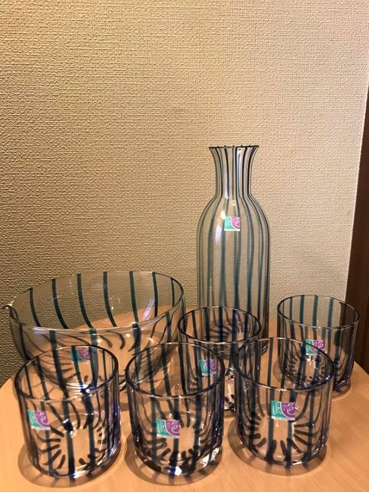 Amazon.co.jp: HOYAクリスタル 昭和レトロ 酒器揃 風の色