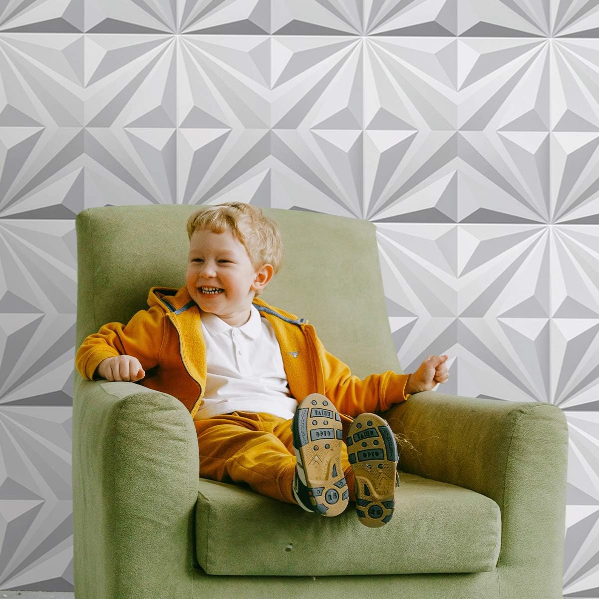 Art3dwallpanels 3D Wall Panels, Star Textured White PVC Wall Panels for Interior Wall Decor, Pack of 12 Tiles 32 Sq Ft : Tools & Home Improvement