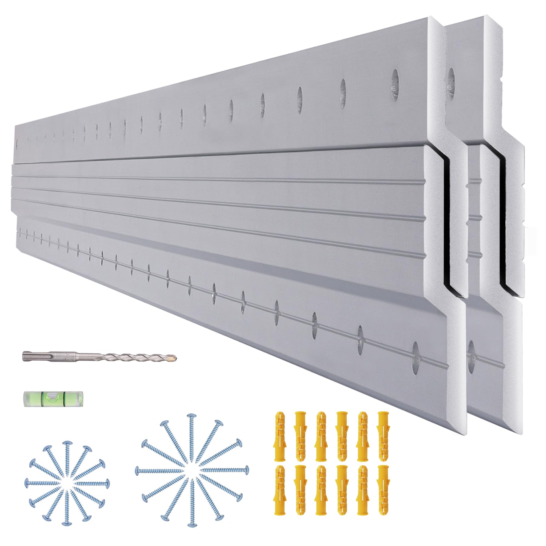 AENTGIU (41 inch) French Cleat Hanger Heavy Duty, 2 Pairs Aluminum Z Clips French Cleat, Interlocking Wall Mount Bracket Hardware Kit for Mirrors, Picture, Shelf, Headboard, Whiteboard, Art, Frames