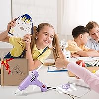 Vista 7 de Pistola de pegamento caliente, kit de mini pistola de pegamento caliente con 30 barras de pegamento, precalentamiento rápido para manualidades