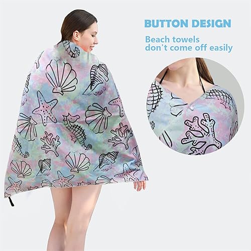 Miniatura 6 de Toallas de playa de microfibra extra grandes, resistentes a la arena, para natación, deportes, playa, toalla de playa ligera para mujeres, niños y