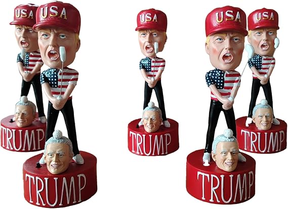 Donald Trump 2024 Collectibles Trump Merchandise for Patriotic Americans - Talking Bobblehead with Audio Lines Iconic Phrases - Donald Trump Bobblehead Figures - Trump Rally (Golfing)