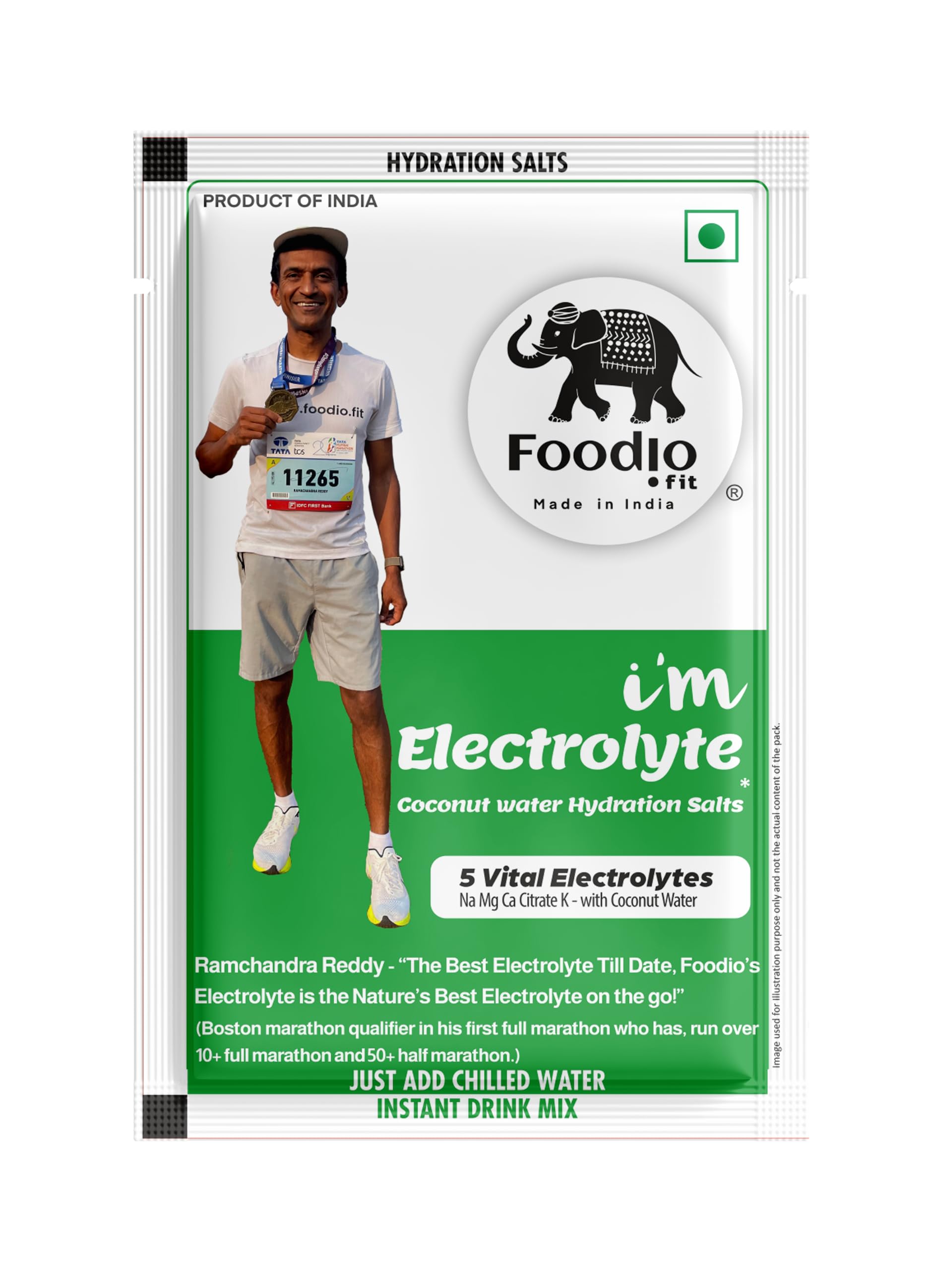 Foodio.fit Electrolytes - Coconut Water Hydration Salts - Pack of 10 Sachets, Sports Hydration, Natural Electrolytes, Natural Hydration-picture-21