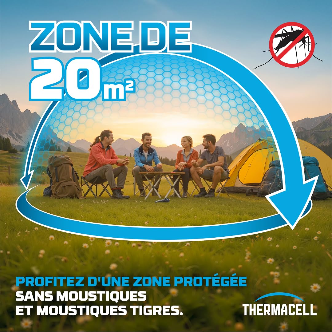 THERMACELL Bouclier Anti Moustiques et Moustiques Tigres - 20m² - 12h