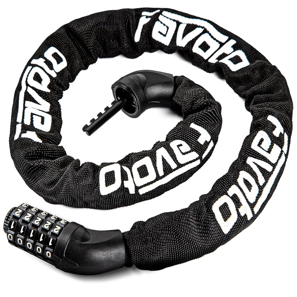 Amazon | Favoto 自転車 鍵 94cm/114cm 8mm厚いチェーン