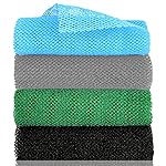 African Exfoliating Net, African Net Sponge, Nylon African Bathing Sponge Net, African Net Long Net Bath Sponge Shower Body Scrubber Back Scrubber Skin Smoother ((Black,White,Blue,Emerald Green))