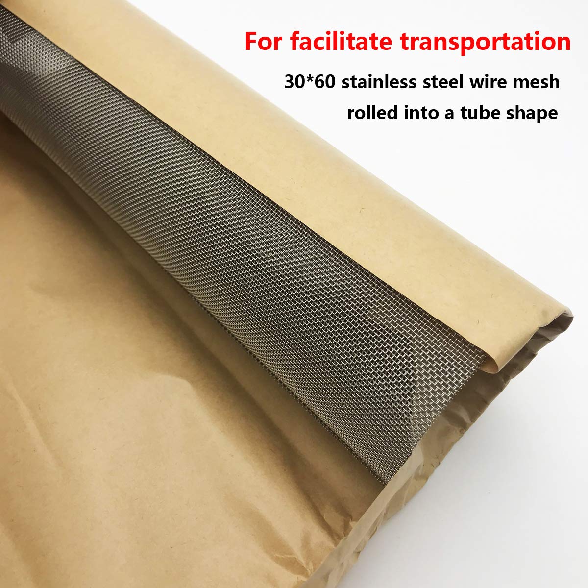 304 Stainless Steel Woven Wire Mesh1 Roll, 5 Mesh - Aperture 4.5mm, About 12"X24" (30 X 60CM) - for Vent, Cage, Cabinets Mesh, Security Guard Garden Screen