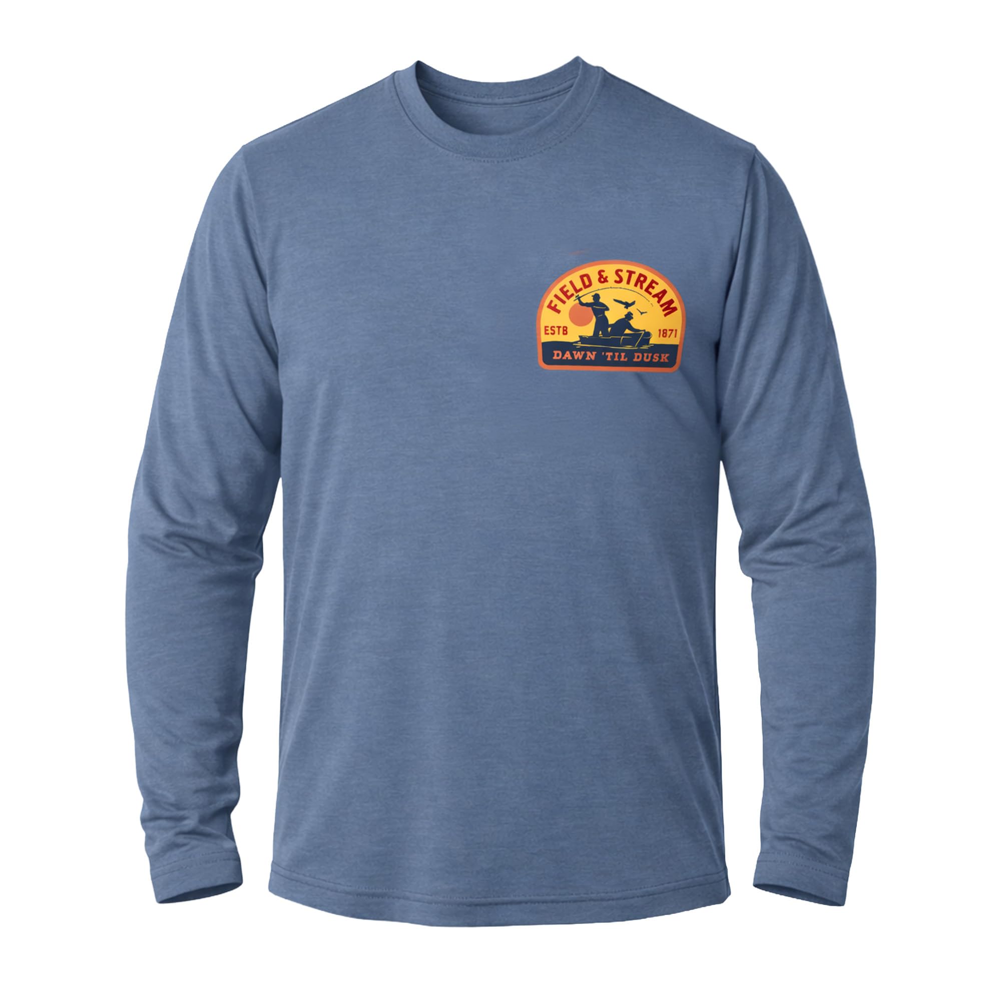 Field & Stream Mens Roll Cast Long Sleeve Performance Tee Shirt, Dawn Til Dusk/Navy, Medium