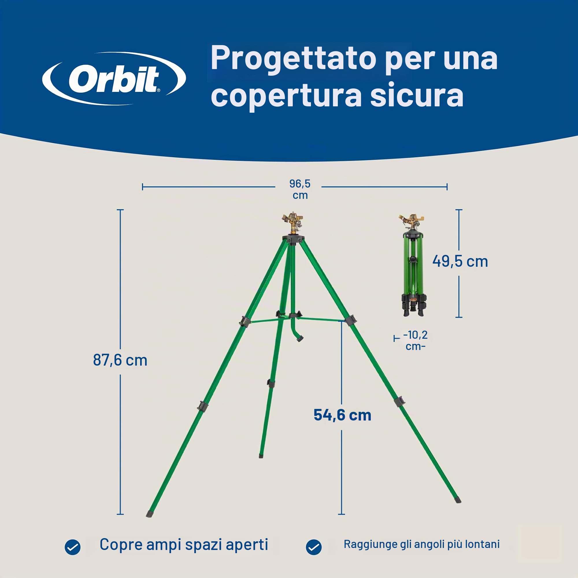 Orbit 56667N Irrigatore a Impatto Zinco su Base treppiede