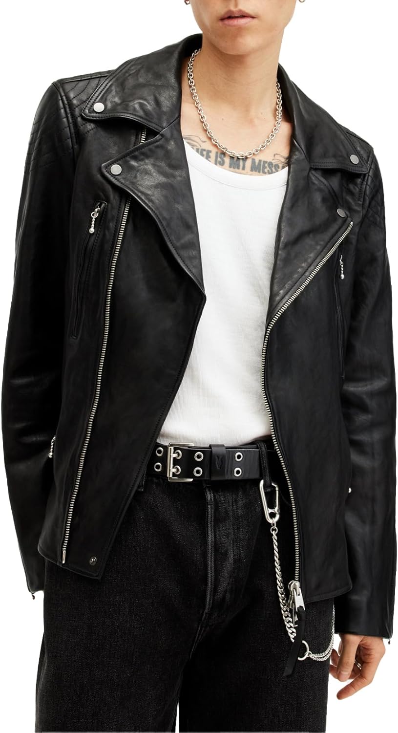 AllSaints Men's Thurman Leather Biker Jacket
