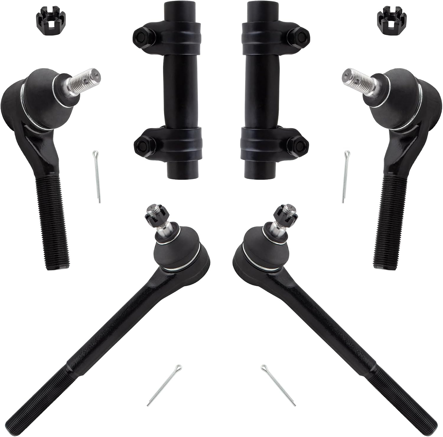 BOXI 6pcs Front Inner Outer Tie Rod Adjustment Sleeves Fits for Chevrolet Blazer 1998-2005 S10 1998-2004 / for GMC Jimmy 1998-2005 Sonoma 1998-2004 / for Isuzu Hombre 1998-2000 / ES3462 ES3584 ES2004s