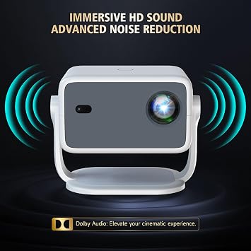 [ AI Auto Focus] Portable Projector Native1080P Support 4K Parse WIFI6 5G Wireless 5.0 Bluetooth Android 13,300ANSI,360 Rotatable, Auto Keystone Correction Video Projecto