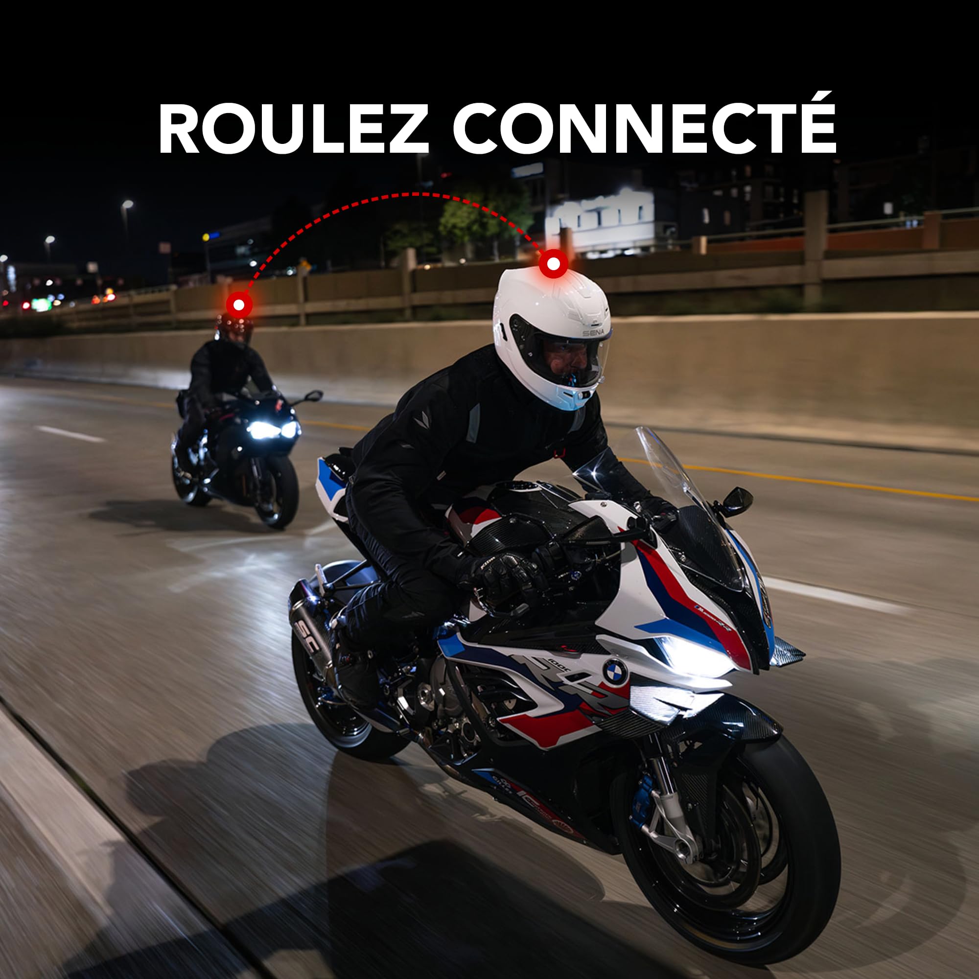 Sena Phantom ANC Casque de Moto intégral Intelligent avec Communications intégrées et contrôle Actif du Bruit