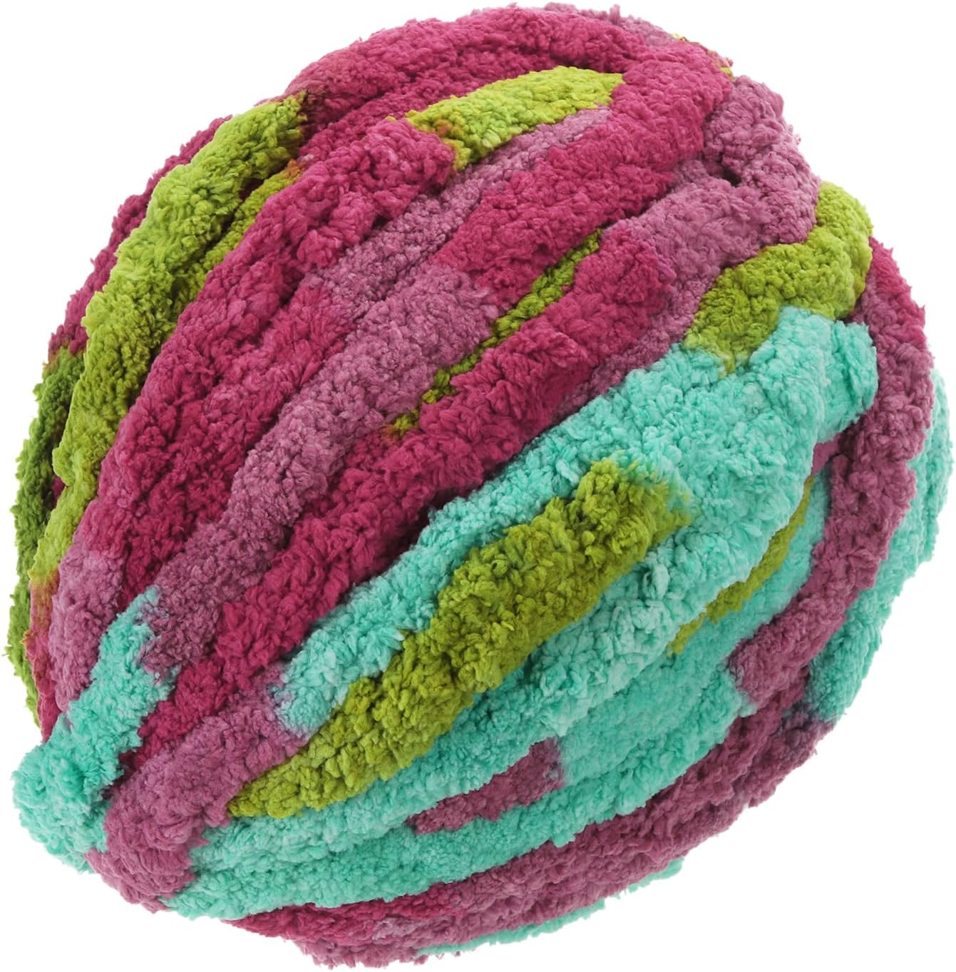 uxcell Chunky Yarn, 1Pcs 27m x 2cm - Polyester Blanket Yarn, Hand-Knitted DIY Thick Chenille Yarn for Crocheting Blankets Bags Scarf Hats (Mixed Purple)