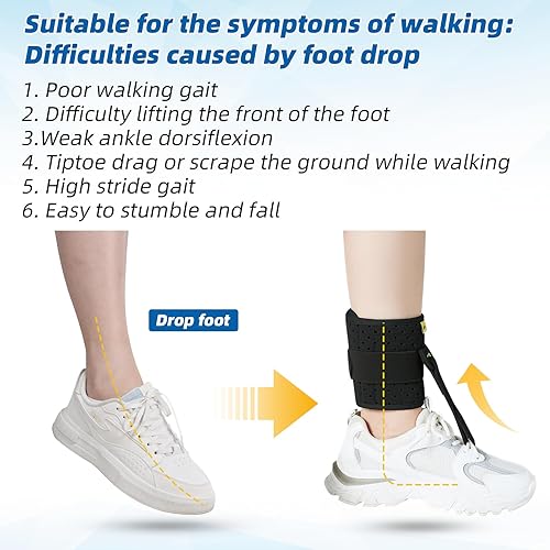 Miniatura 2 de Tenbon Ortesis de tobillo con soporte para el tobillo - Compresión cómoda acolchada ajustable para una mejor marcha al caminar evita calambres y