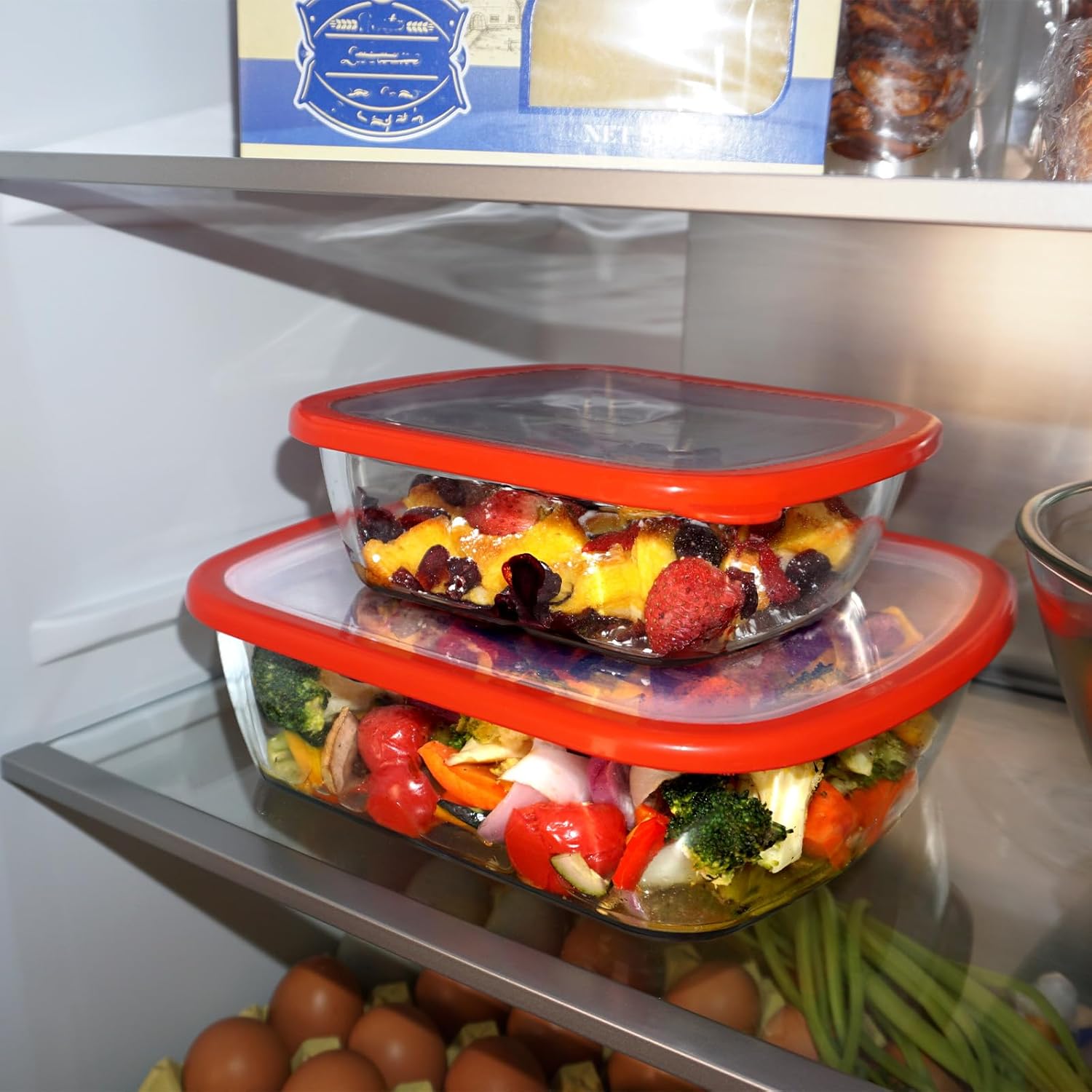 9×9in Square Glass Baking Dish with lid, 2.6QT Deep Square Glass Baking Pan, Microwave and Oven Safe