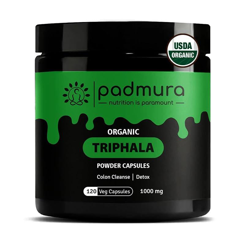 PADMURA Suplemento fitoterápico de Triphala em pó 1.000 mg 120 cápsulas vegetais