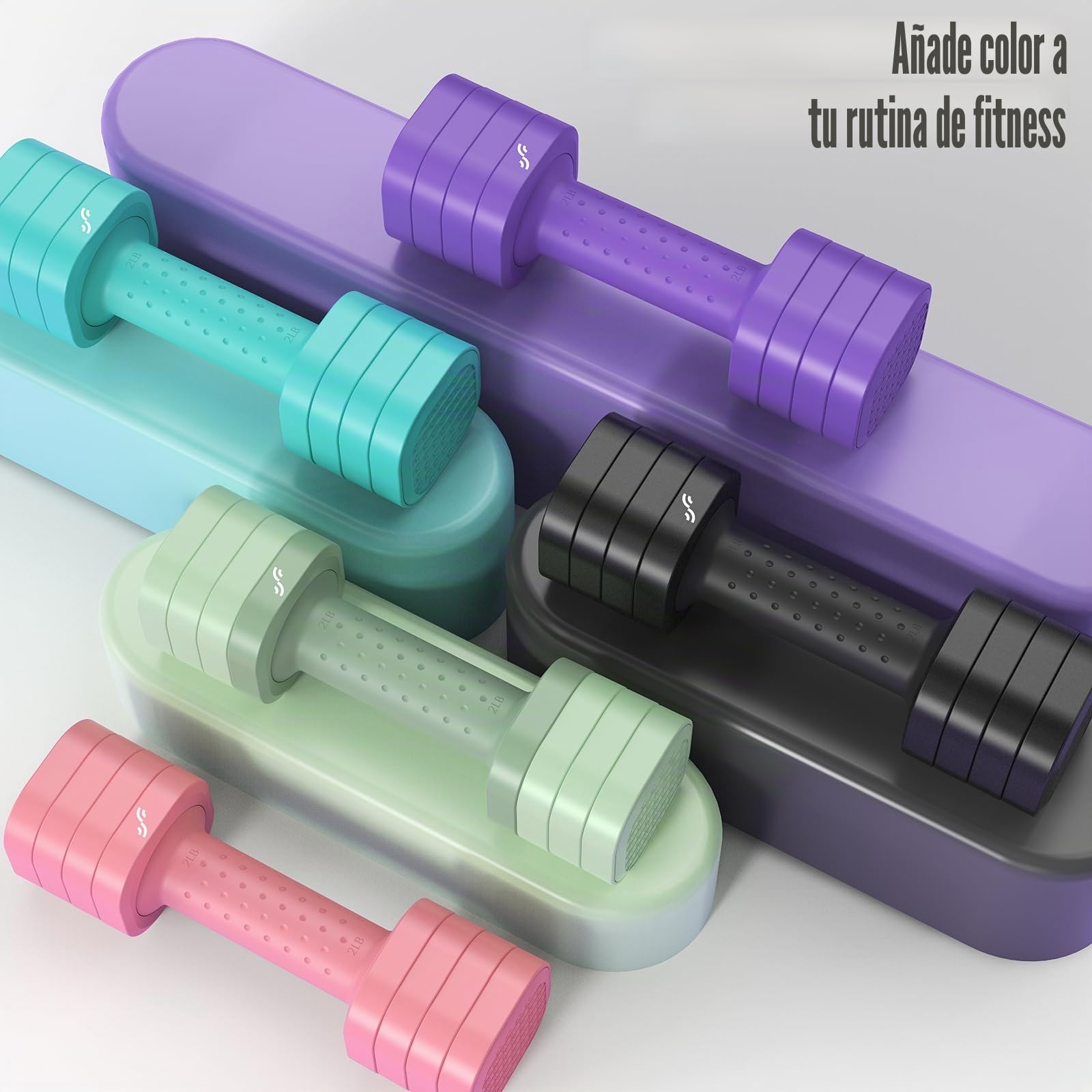 Sportneer Juego de mancuernas para mujer: pesas ajustables de 0,9 a 2,3 kg, 4 en 1, para gimnasio en casa (negro)