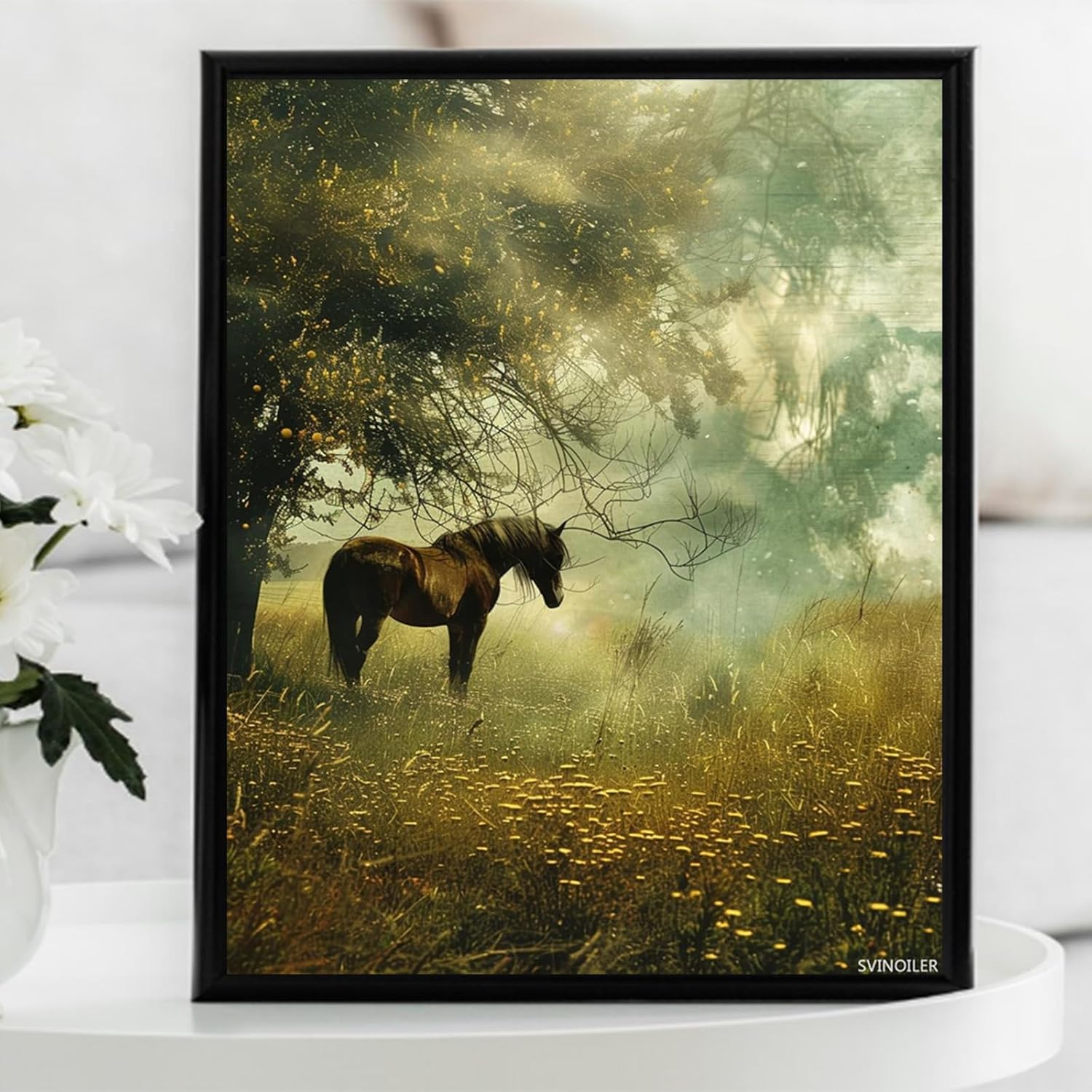 SVINOILER Paint by Numbers Horse for Adults, DIY Oil Painting Acrylic Paint by Number Kits for Adults Beginner for Home Wall Decor 16x20inch Without Frame image 3