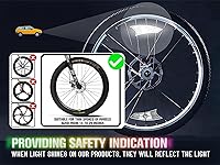 Vista 8 de Luces de rueda de bicicleta, luces de rueda de bicicleta para conducción nocturna, luz de radios de bicicleta con visibilidad de 360°, detección