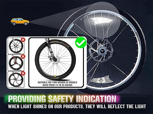Miniatura 8 de Luces de rueda de bicicleta, luces de rueda de bicicleta para conducción nocturna, luz de radios de bicicleta con visibilidad de 360, detección de