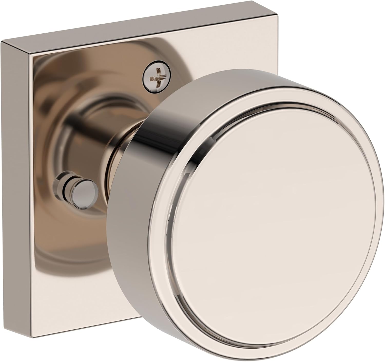Baldwin PV.VAS.CSR Vashon Privacy Door Knob Set with Contemporary Square Rose from the Reserve Collection - Satin Black
