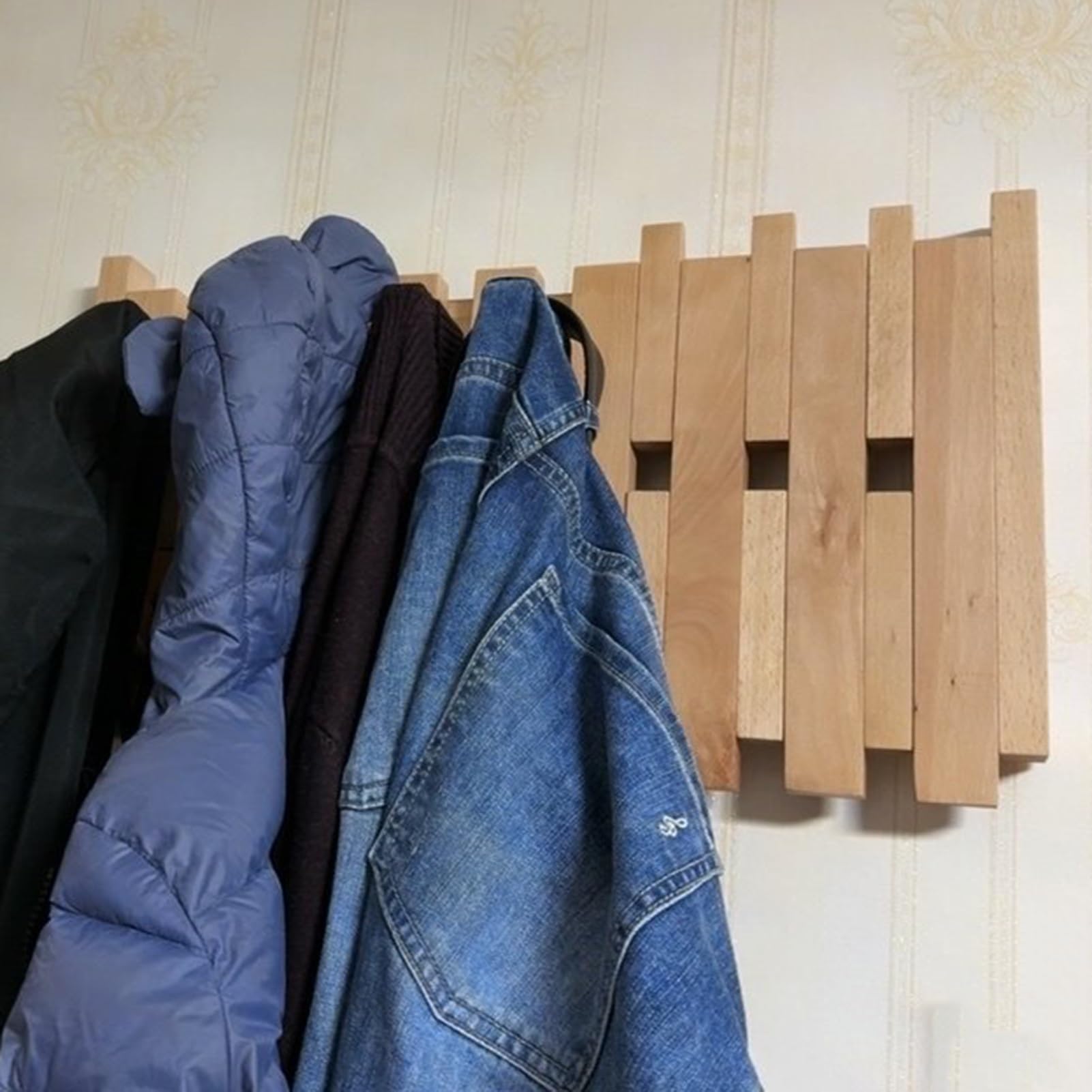 Tapa Cuadro Electrico Cubierta de Caja de Interruptores de Teclas de Piano de Madera con Ganchos, Cubierta de Panel Eléctrico Decorativo Montado en la Pared(Natural,8 Hooks)