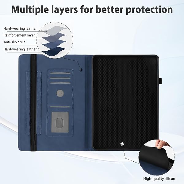 AsWant Custodia per Honor Pad 10 (2025) 12.1 Pollici, Ultra Sottile con Funzione Stand Slim PU Protettiva Honor Pad 10 Case, Blu - 3