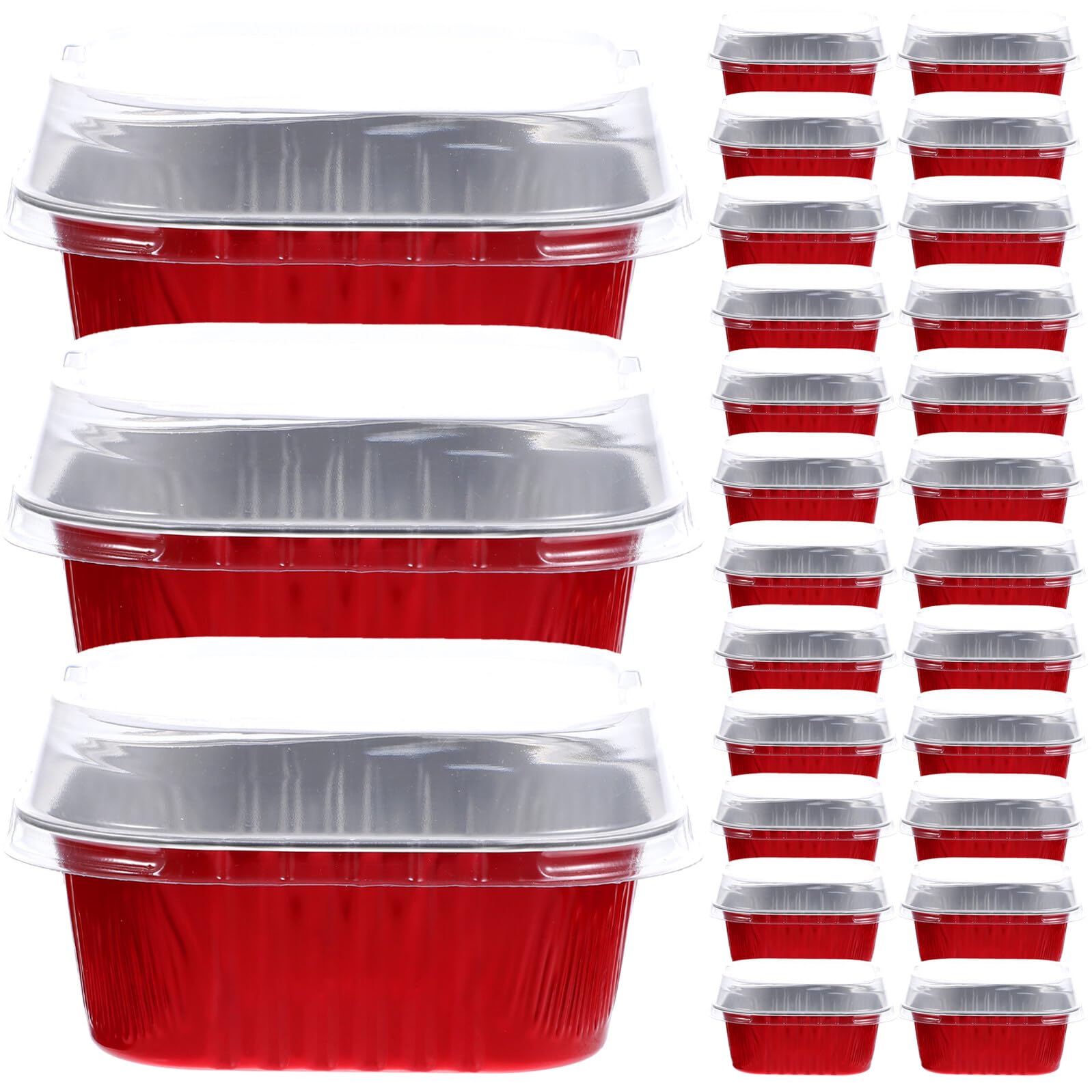 SUPVOX Set 40 Scatole in Alluminio per Torte 300 Ml Coperchio Alto, Resistenti Alte Temperature, Multifunzione per Dolci da Forno, Barbecue e Feste