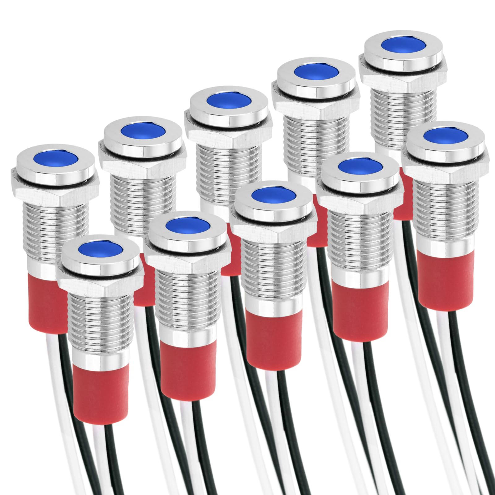 Autres luminaires BeMatik Douille de lampe pilote LED 9mm 12VDC avec deux bornes 10-pack