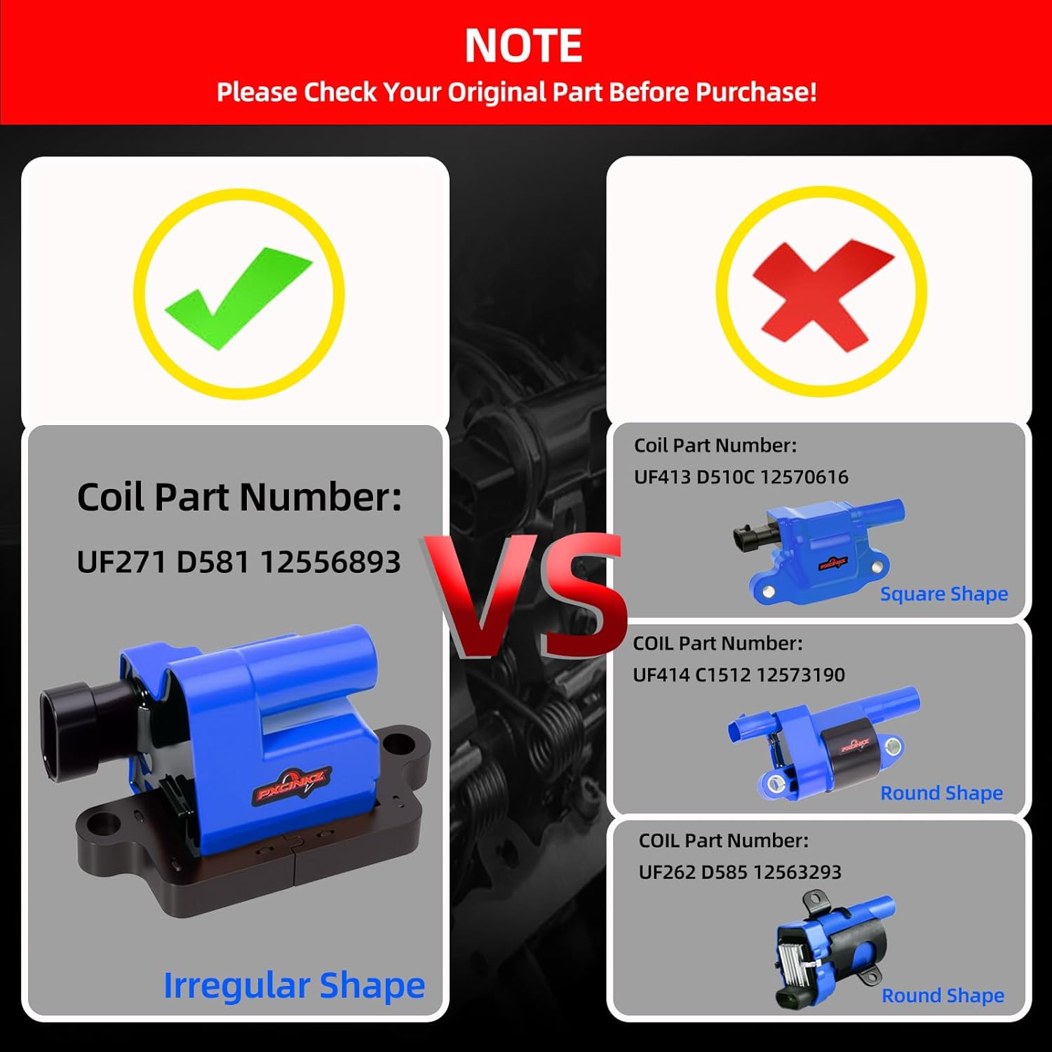 8 Pack Blue Square Ignition Coil Pack and Spark Plugs and Wires Set for Chevrolet Chevy Silverado 1500 2500 HD Avalanche Suburban Express GMC Savana Sierra, for Hummer H2 4.8L 5.3L 6.0L Replaces UF271