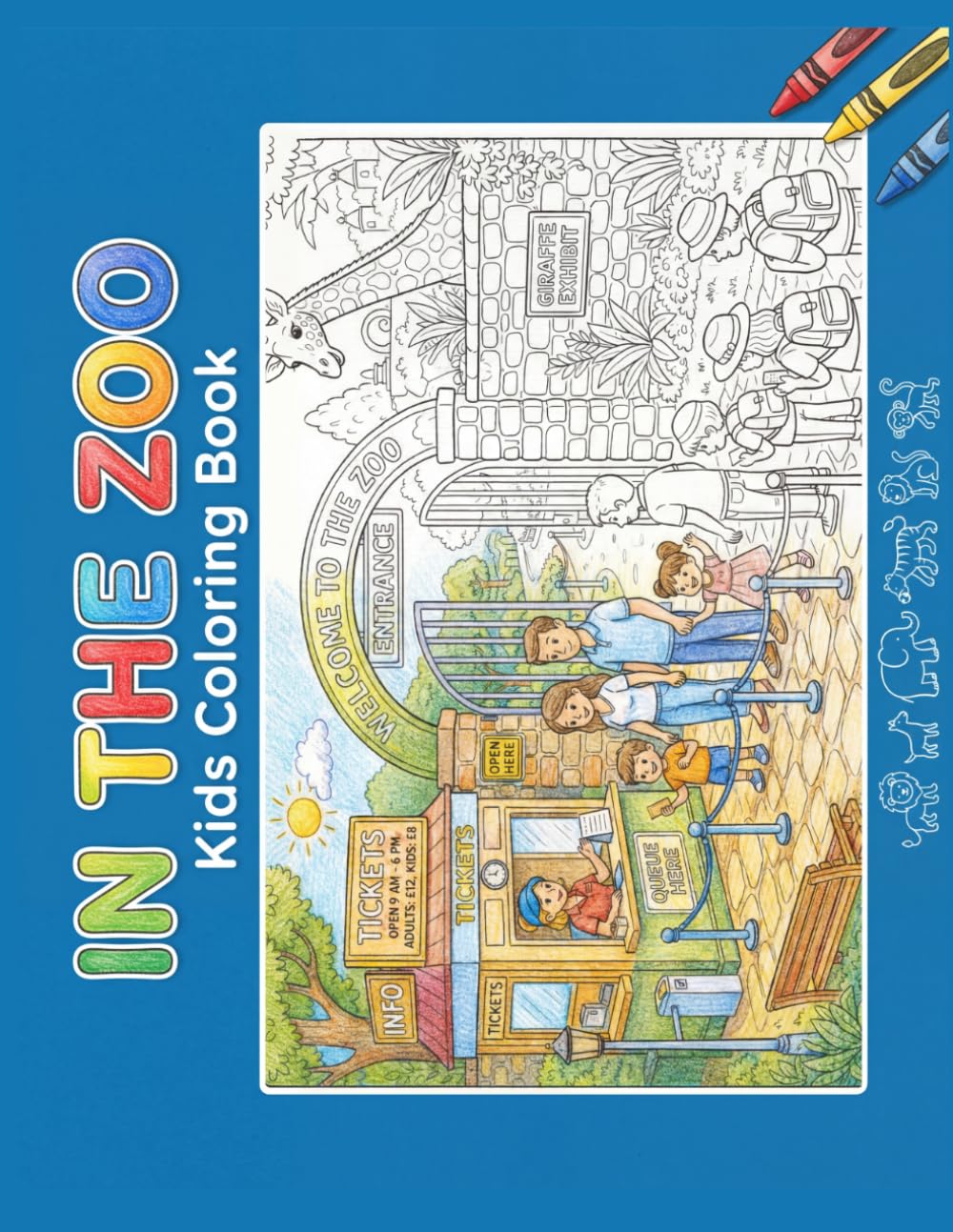 In the zoo: kids coloring book