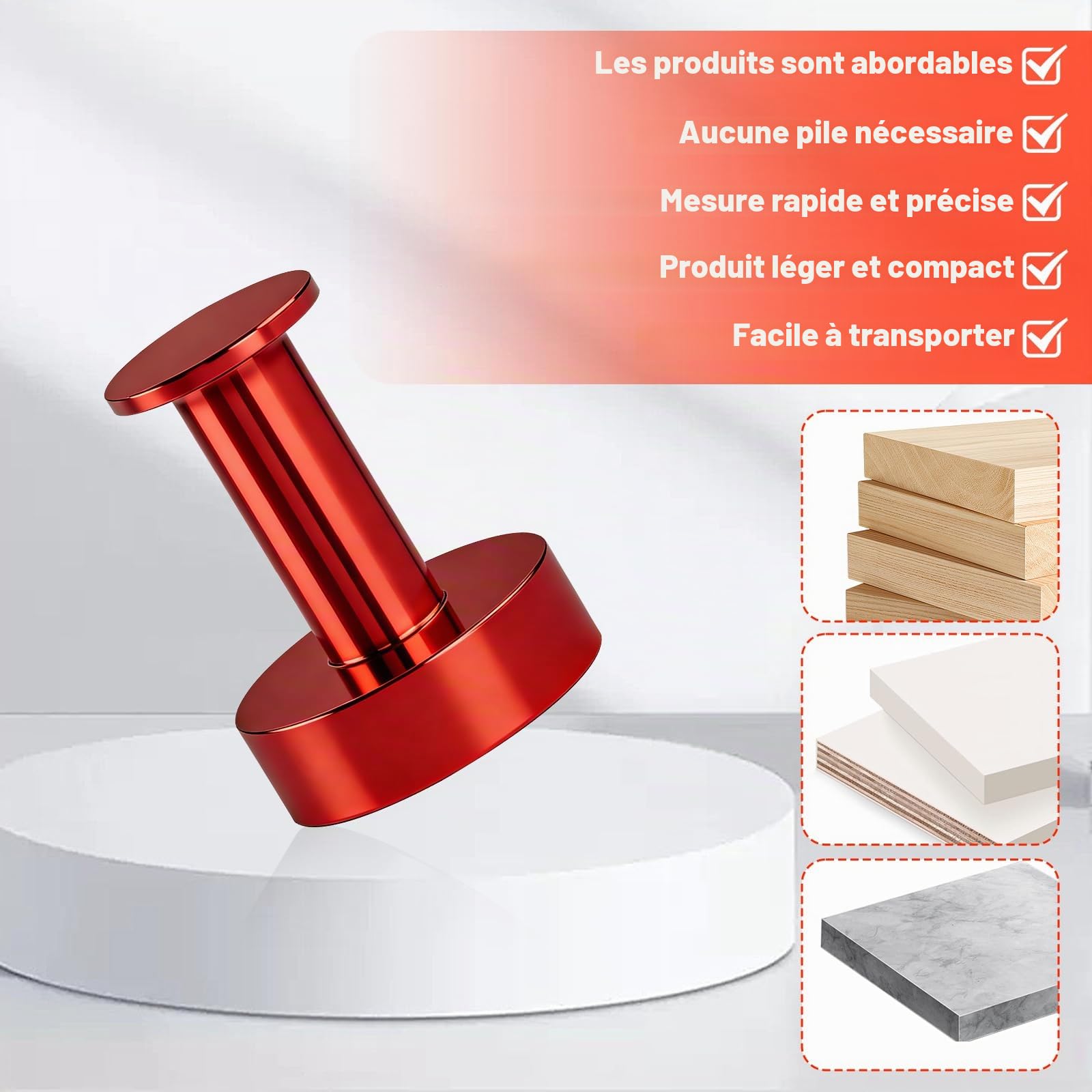 Aimant Neodyme Puissant pour Détection de Rail Placo, Aimant pour Placo Puissant Detecteur de Rail et Montant dans Cloison, Outil Ideal pour Gypsum Board Installers, Electricians, Plumbers, etc.