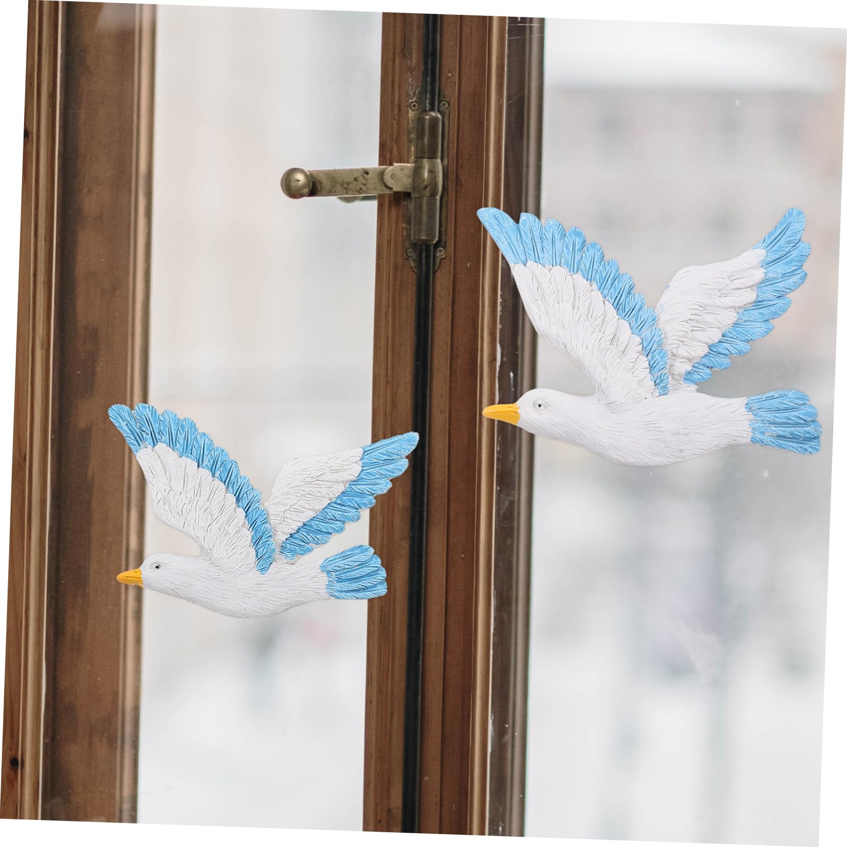 NOLITOY 3pezzi Gocce di Uccelli Appese in Resina Gabbiani Parete Uccelli Decorativi Ciondolo da Parete per Casa Blu Destra