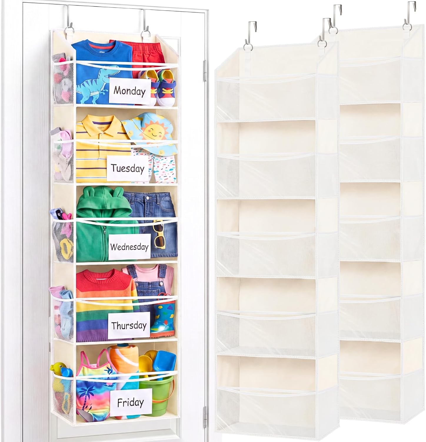 Ofiray-home 5Tiers Over Door Organizer, Weekly Clothes Organizer for Kids
