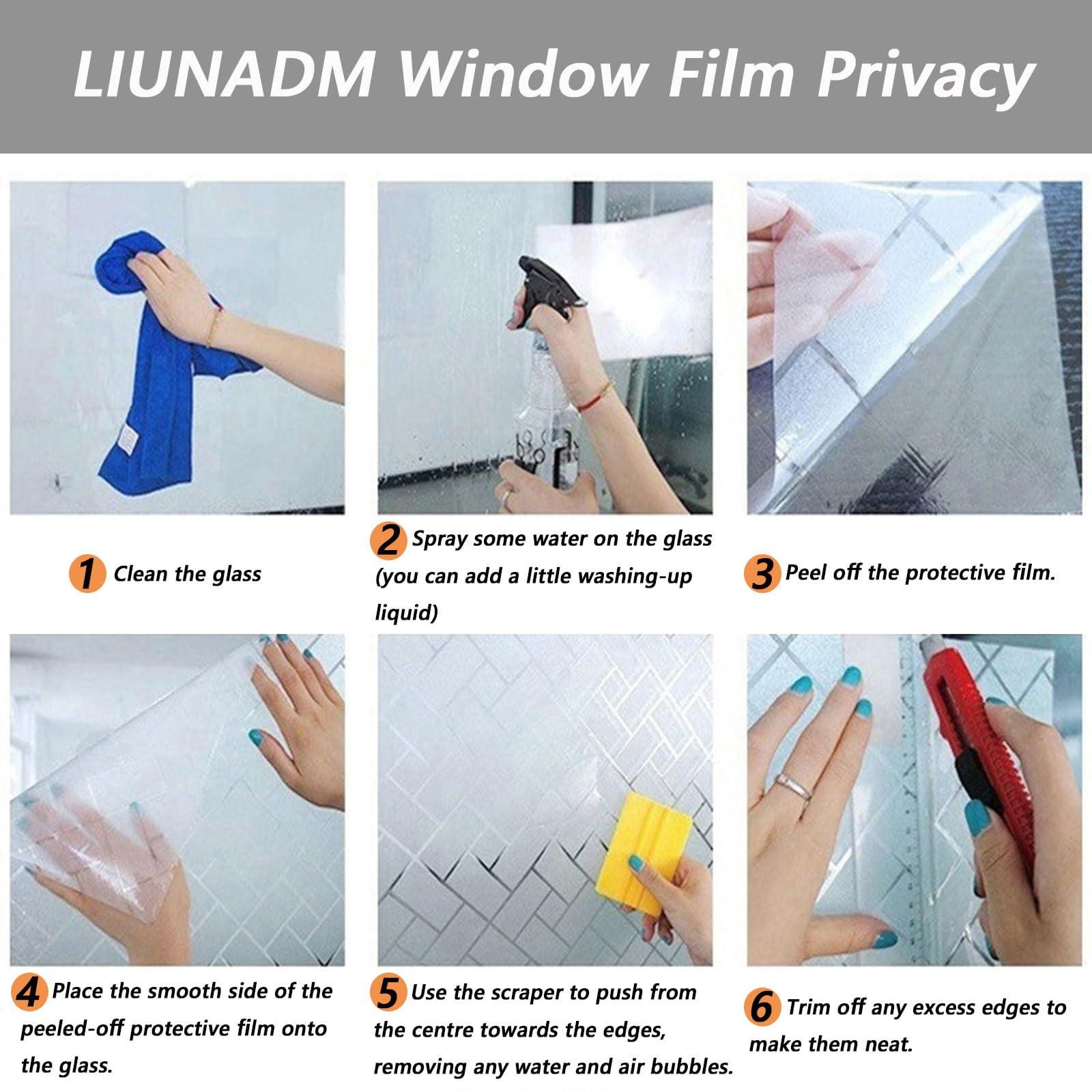 Film pour Vitre Adhésif Anti Regard 85 x 800 cm Opaque et Réutilisable Bon Intimité Anti UV Film Electrostatique Vitre Para Fenetre Regard pour Chambre Bureau Cuisine, Croissant De Lune