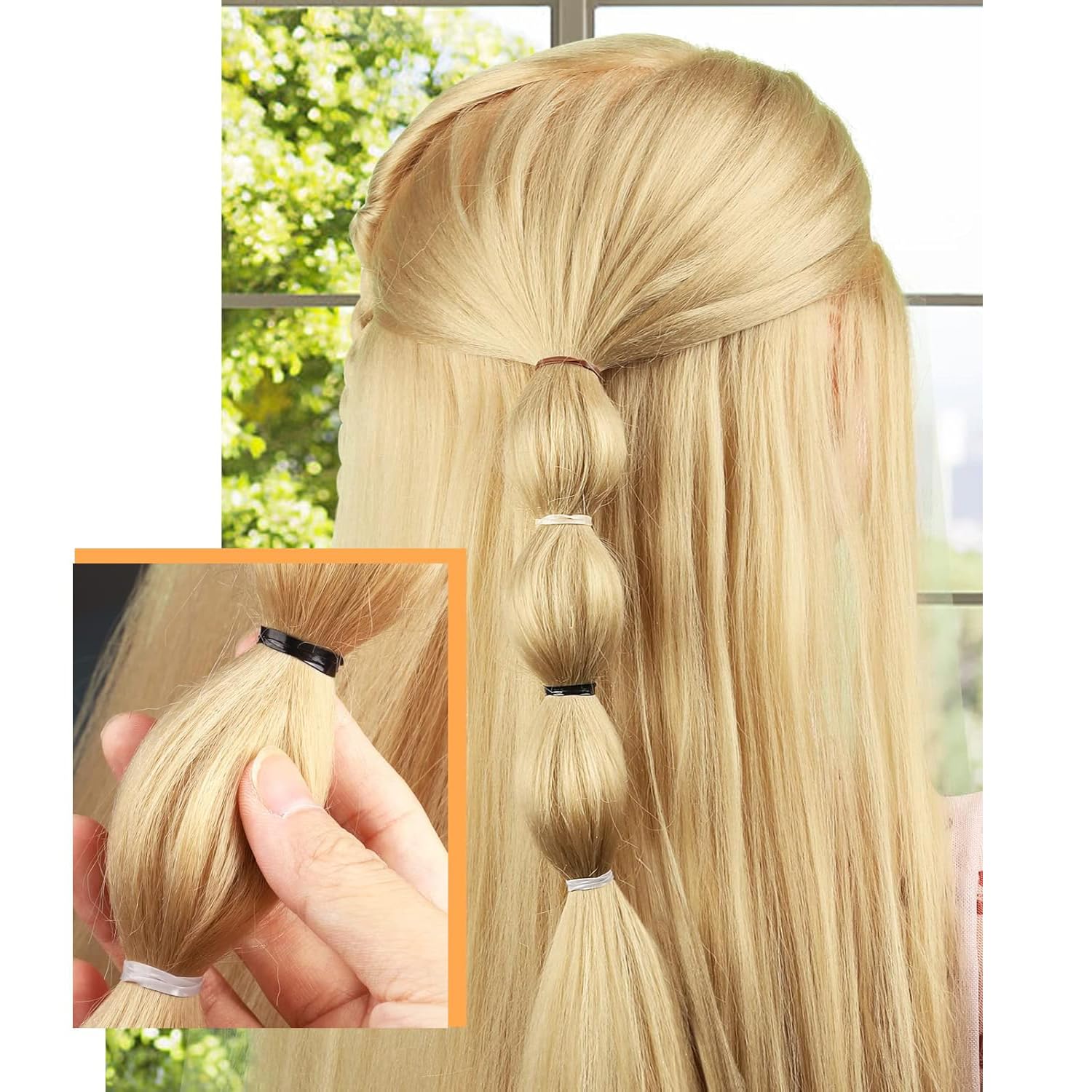 WUBAYI 2500 Gomas del Pelo Pequeñas, Gomas Invisibles Transparentes/Negras/Marrones, Horquillas Mini para Mujeres Niñas Hombres Niños, Bandas de Goma Suaves para Peinados Infantiles/Bodas
