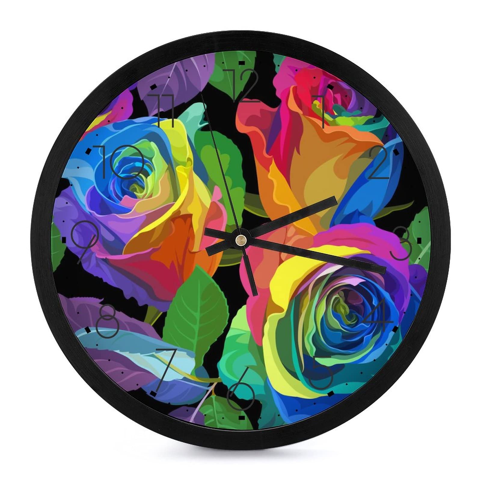 Horloge murale rose décorative de 25.4cm ronde avec grands chiffres pour cuisine