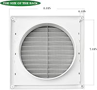 Vista 3 de Funmit Cubierta de ventilación con rejillas de 6 pulgadas que detiene la anidación de pájaros para secadora exterior, cubierta de ventilación