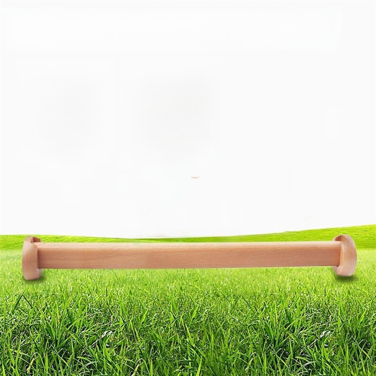 Garderobestang Houten Kledingroede voor Het Ophangen van Kleding, 3.4 cm Dikke Kledingroede met 2 Eindbussen, Ovale Kledingroede Wandmontage Zonder Bramen, Eenvoudig te Installeren(Natural,60cm(23 5/8