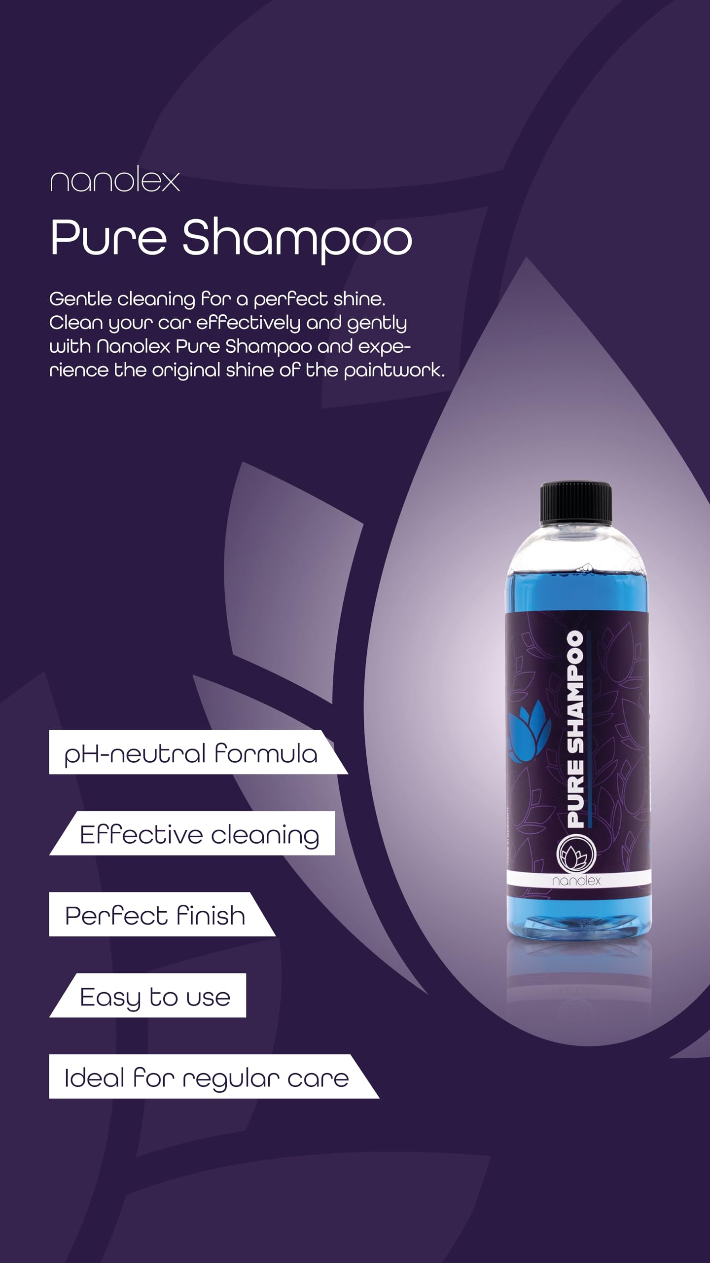 Nanolex Pure Shampoo, Auto Shampoo Konzentrat, Profiqualität, Autoreiniger, 1x 5.000ml