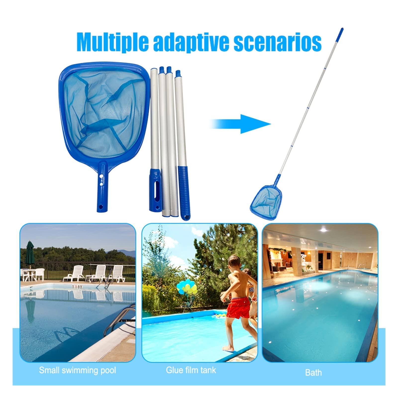 Zewnętrzny zestaw do czyszczenia basenu Cleaner Clean Pool Bottoms Zestaw narzędzi do dezynfekcji netto Głowica ssąca Szczotka do czyszczenia Spa(Fishnet)